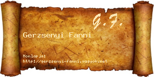 Gerzsenyi Fanni névjegykártya